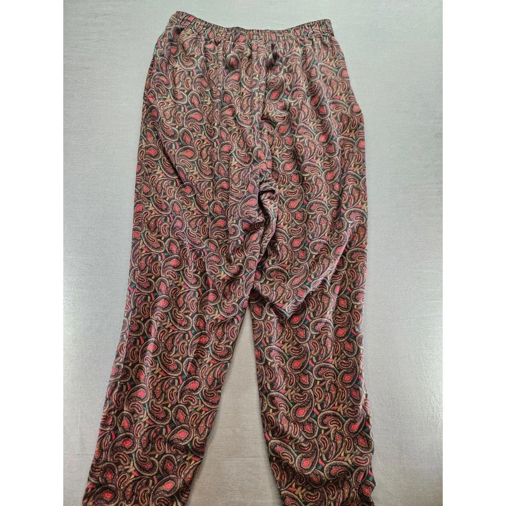 Vintage Portraits Northern Isles Paisley 2 Piece Set Rayon Blouse Pants Size 14